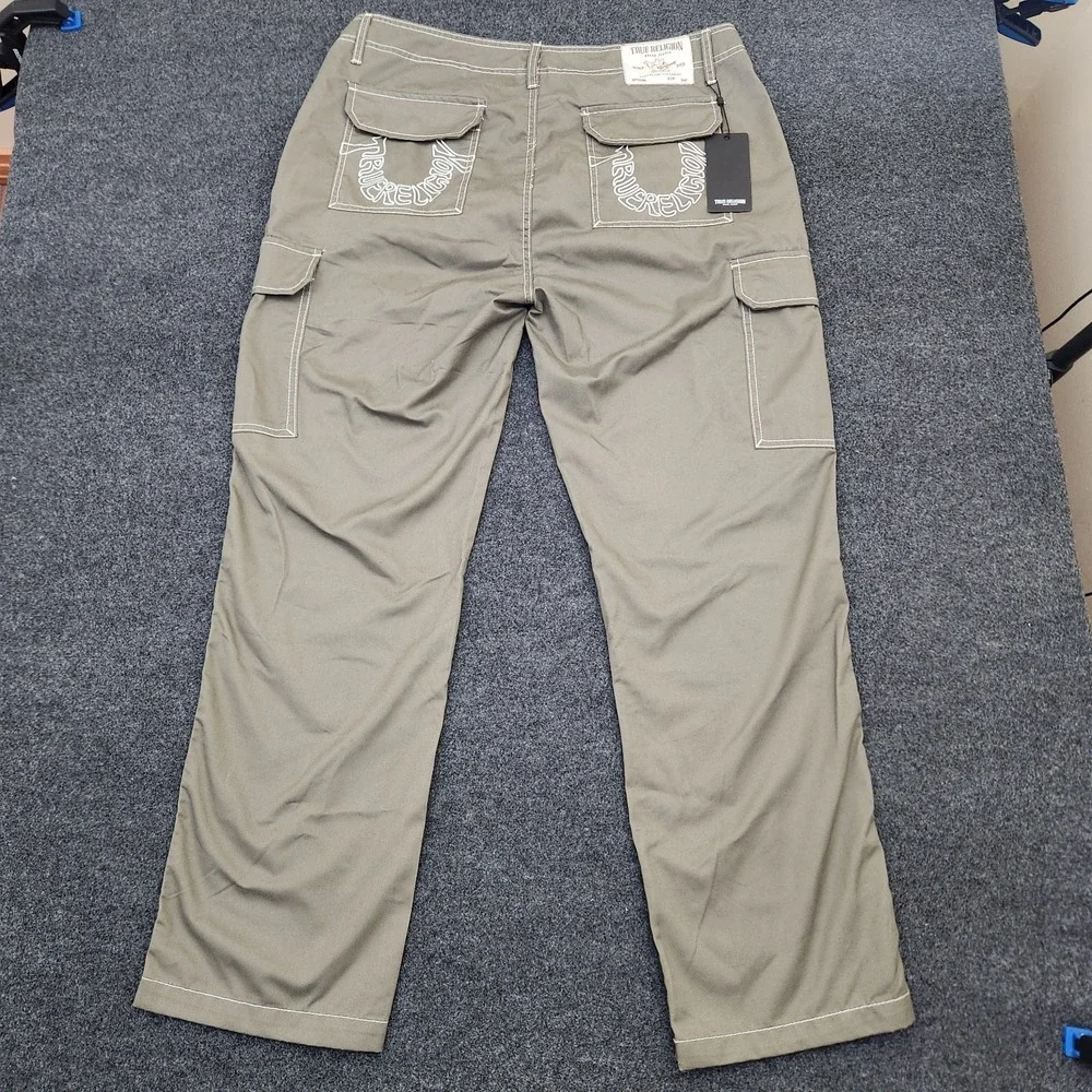 True Religion Brand Jeans Men's Sz 36 Cargo Pants Kalamata Green MSRP $169 NWT